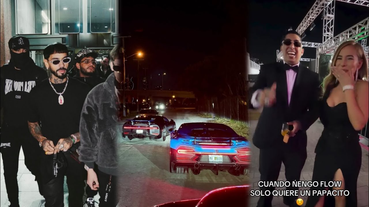 Anuel Pasó a Buscar a Ñengo Flow Con Su Novia En 2 Bugatti Saliendo de Un Evento En Miami SeLo Llevó