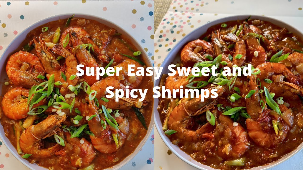 How to Make Super Easy Sweet and Spicy Shrimps | MUKBANG RECIPE