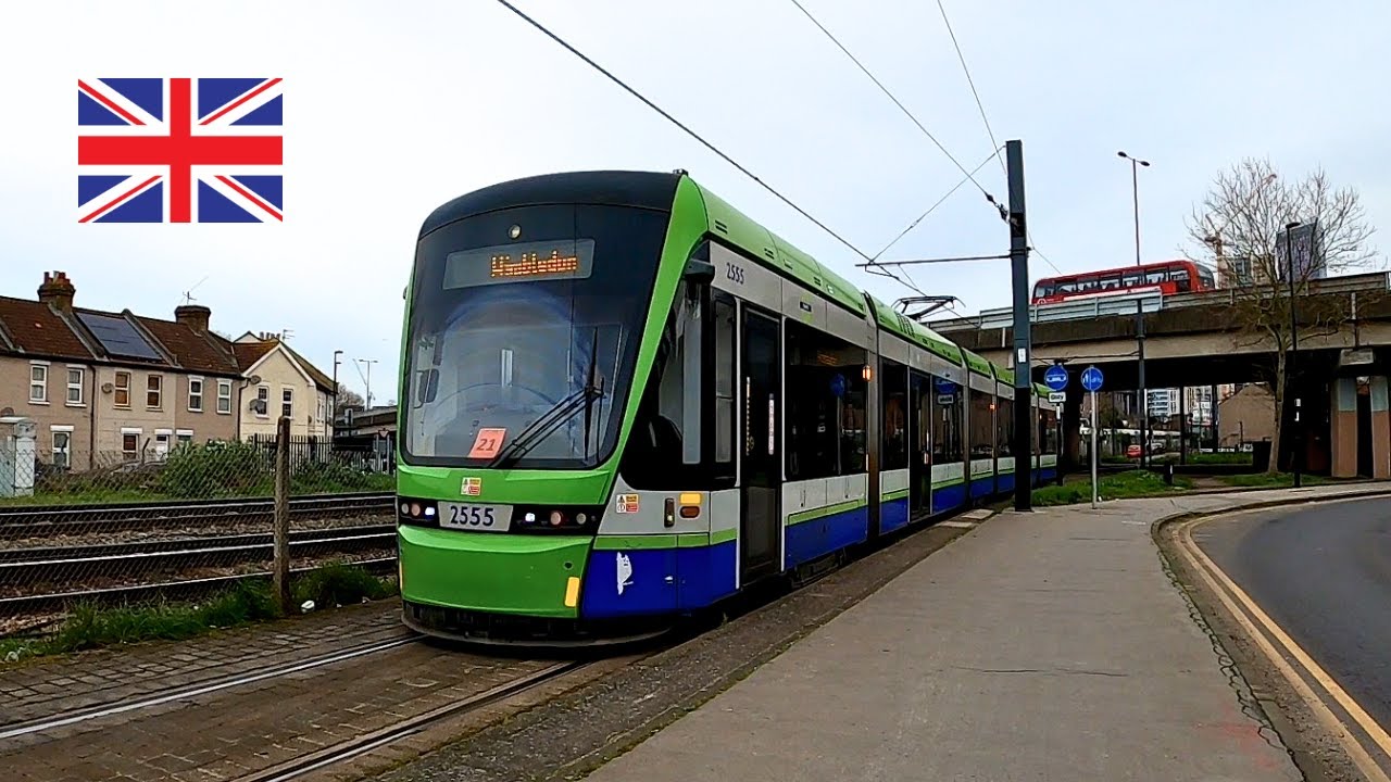 Trams in London at Reeves Corner, Croydon 2024