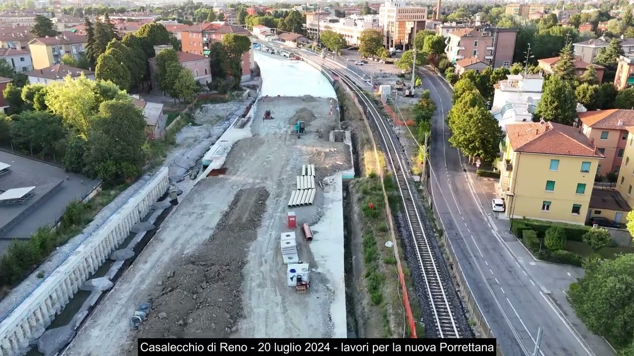 Lo stato del cantiere per la nuova Porrettana a Casalecchio di Reno, 20 luglio 2024