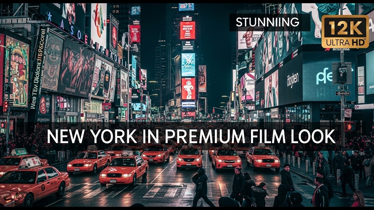 Cinematic New York City in 12K Ultra HD | Aerial & Street Views | Film Look & Dramatic Lighting