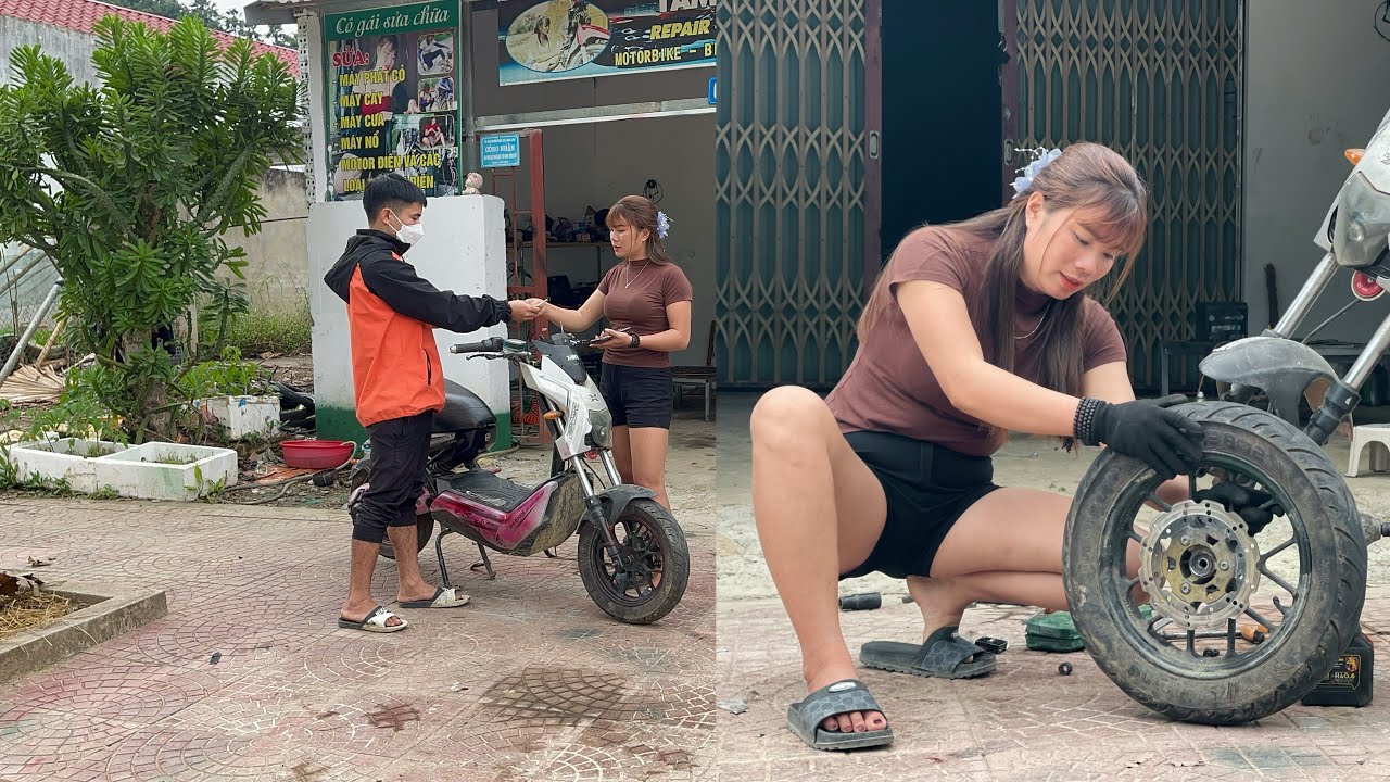 Multi-talented repair girl repaired and found faults for X-Men electric motorbike