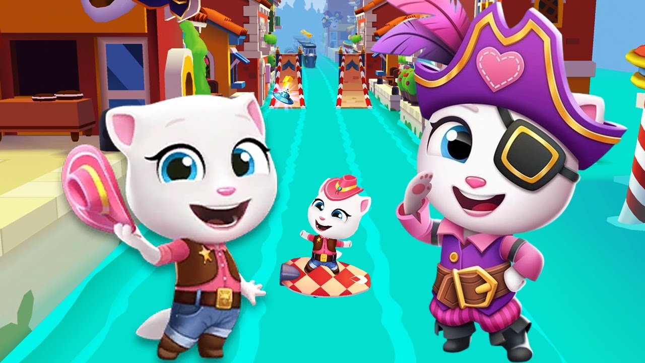 Cowboy Angela Vs Pirate Angela - Talking Tom Gold Run Vs Time Rush