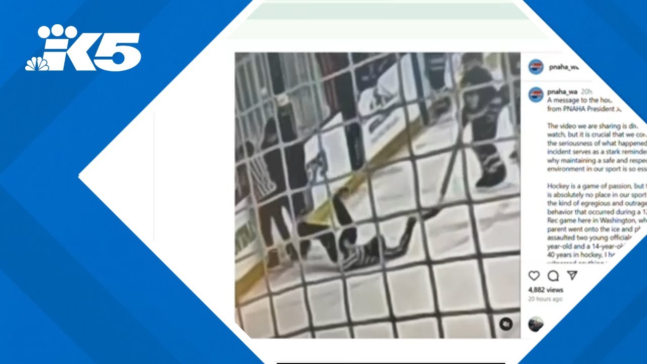 Man caught on camera pushing youth hockey refs at Kraken Community Iceplex