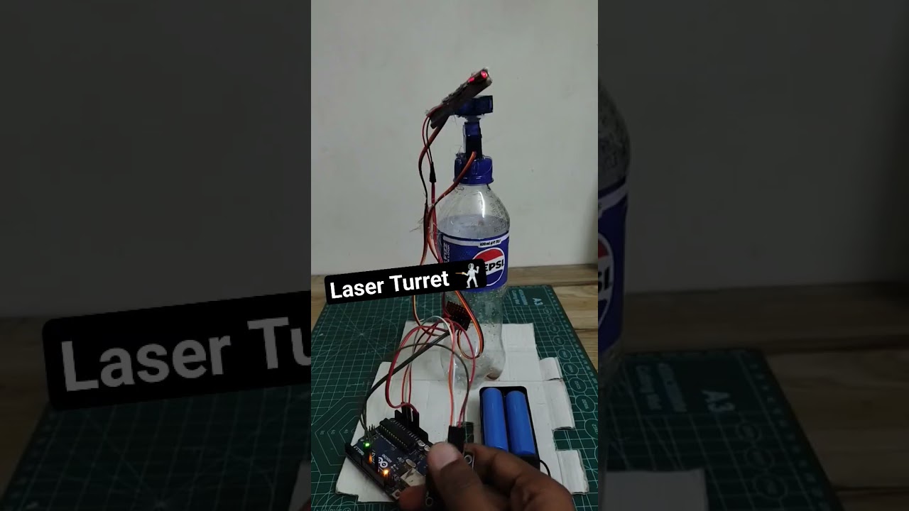 Joystick Control Laser Turret #arduino #engineering #shorts