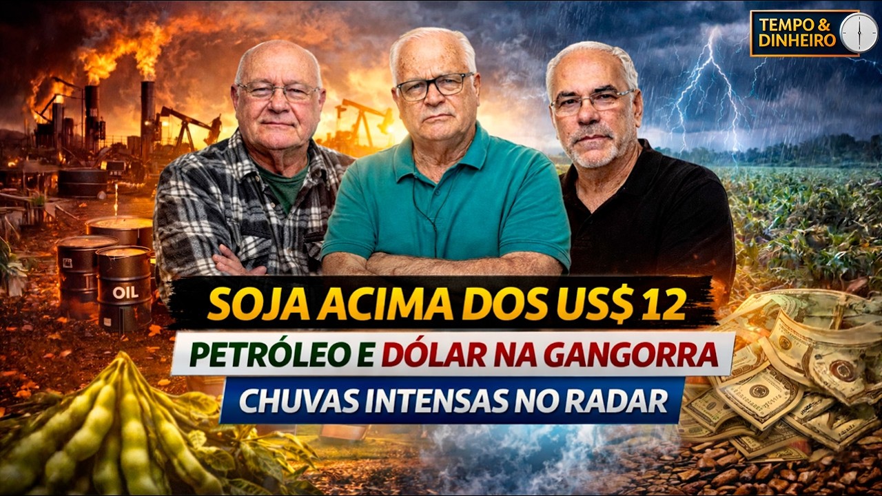 Soja acima de US$ 12. Café despenca . Petróleo e dólar na gangorra. Chuvas intensas no centro norte
