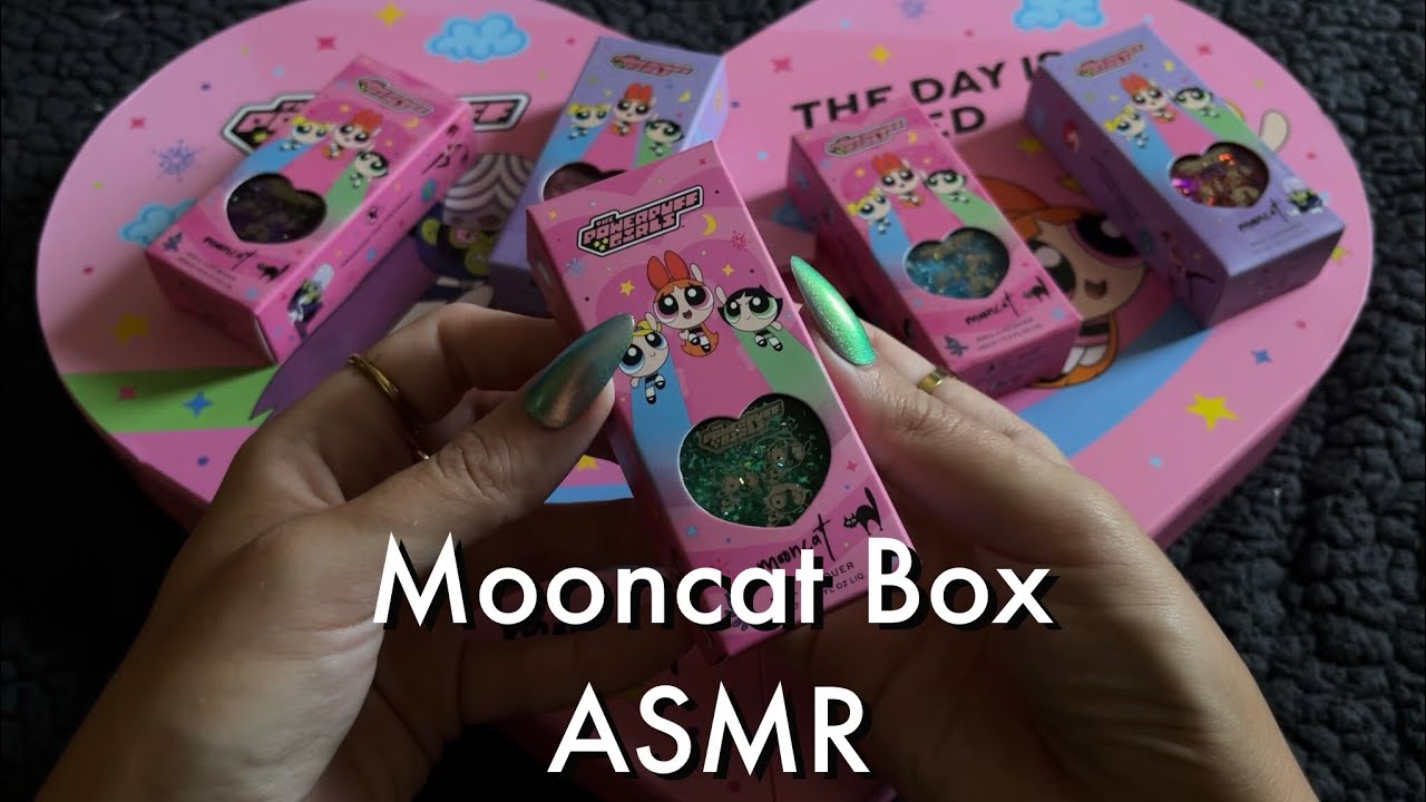 ASMR With The Pink Mooncat Box! Scratchy Taps, No Talking 