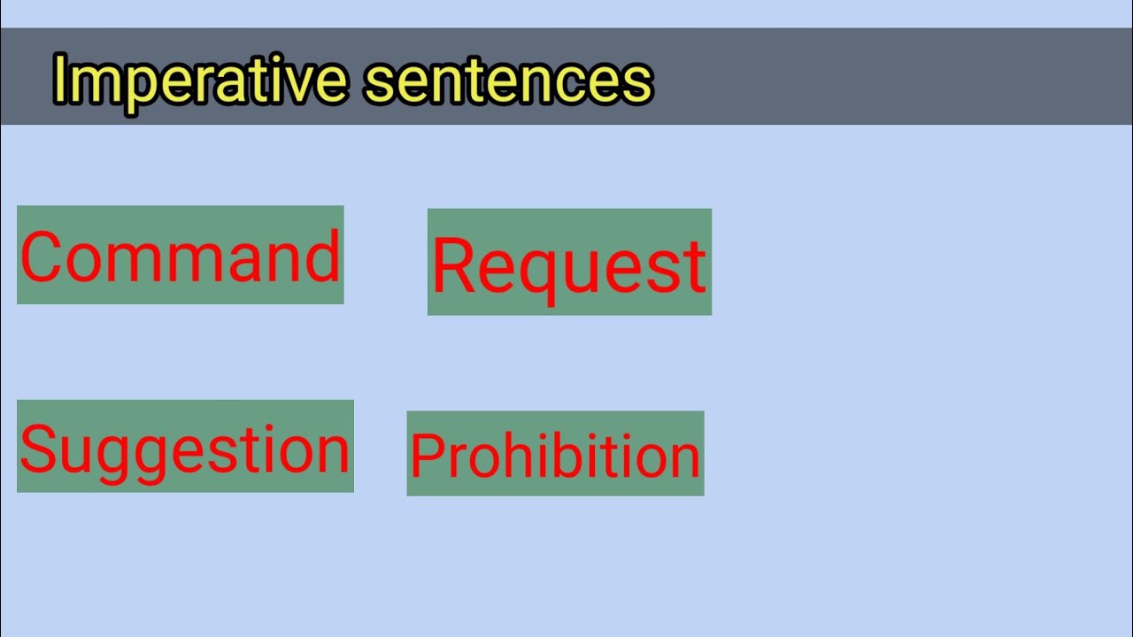 imperative sentence and It's function . what is imperative sentence