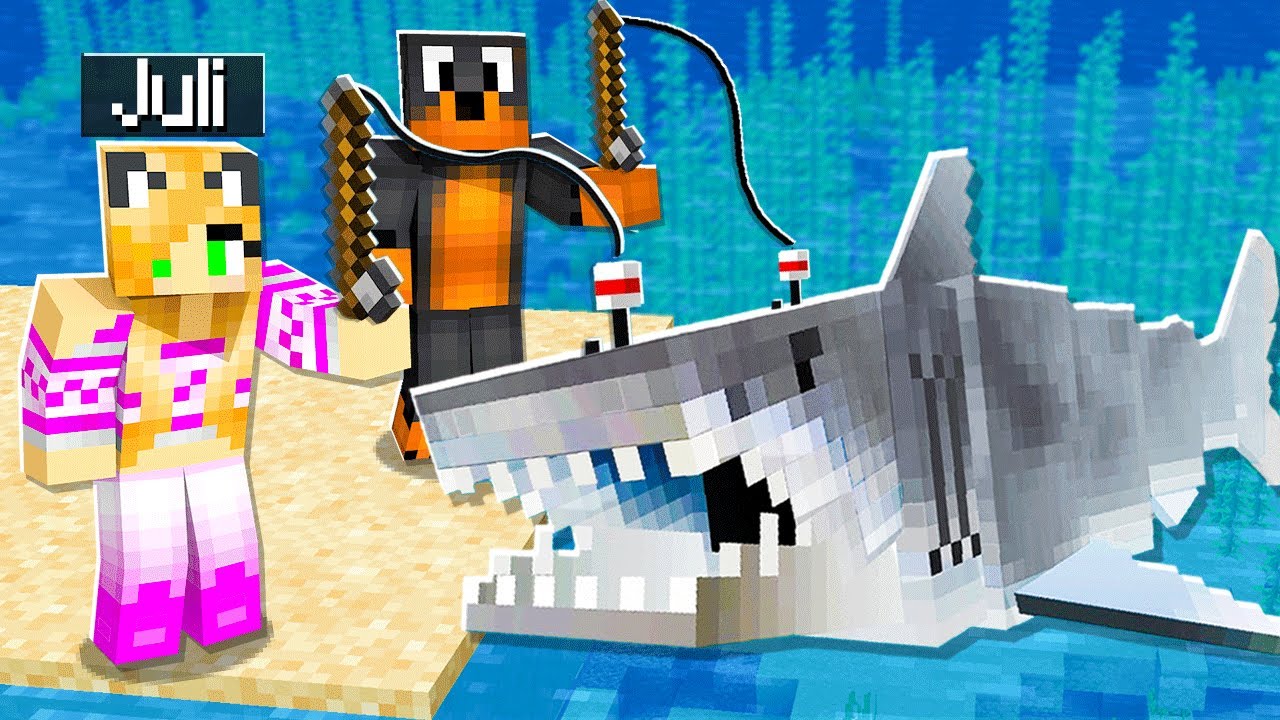 MOJA DZIEWCZYNA ŁOWIŁA PIERWSZY RAZ w ŻYCIU i ZŁOWIŁA TO... w Minecraft! 😱