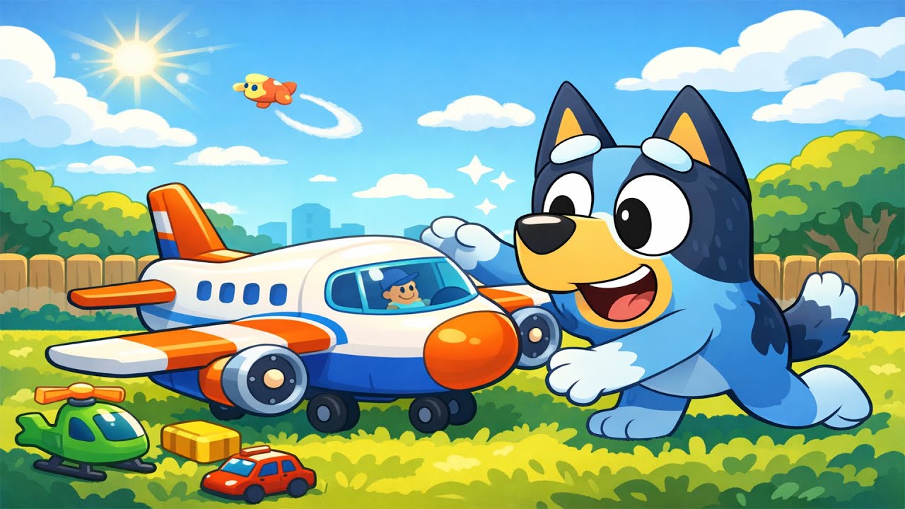 Bluey and Flying Machines ✈️🌤️| A Bright Day Full of Action | Bluey Funny Animation