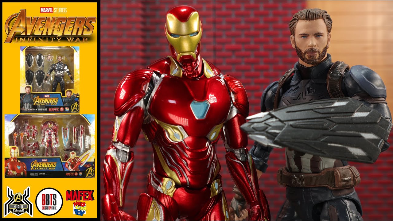 Mafex Marvel Avengers Infinity War 122 CAPTAIN AMERICA & 178 IRON MAN MK 50 MCU Movie Figure Review