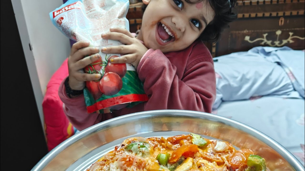 Ghr par maine bnaya 5 minute me pizza || @jyotipushpendrasingh  family vlogs