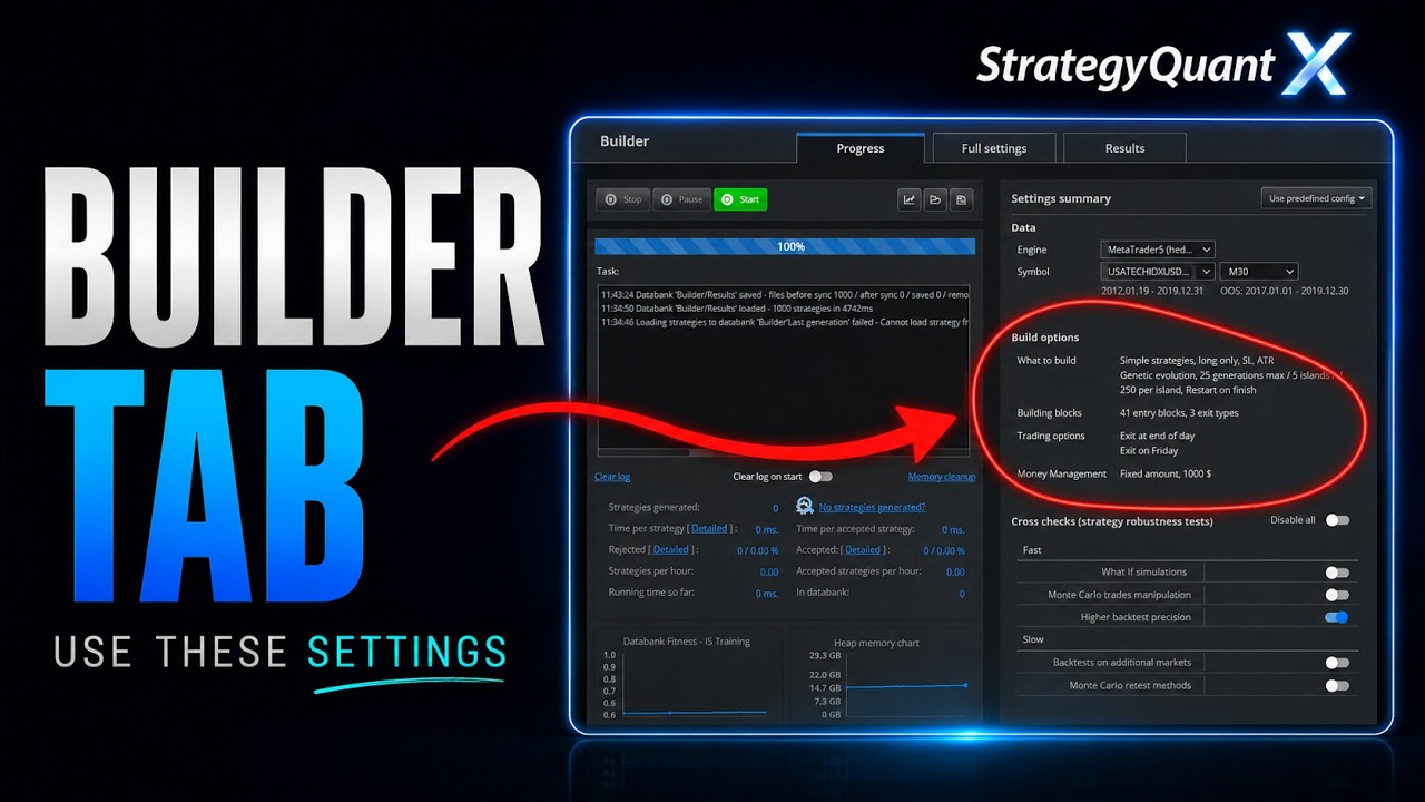 How to Build Breakout Strategies in SQX - Part 1: Builder Tab Settings