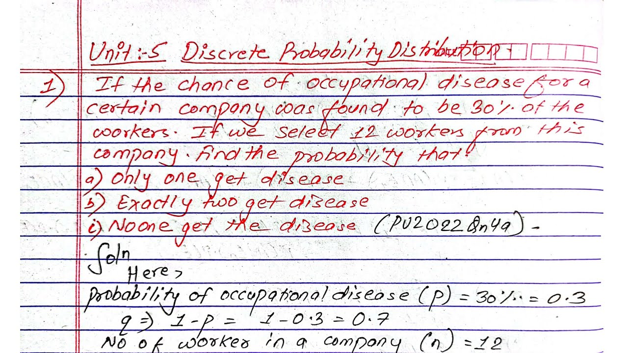 Unit:5 | Discrete Probability Distribution | Binomial and Poissons Distribution | Prashant YT |