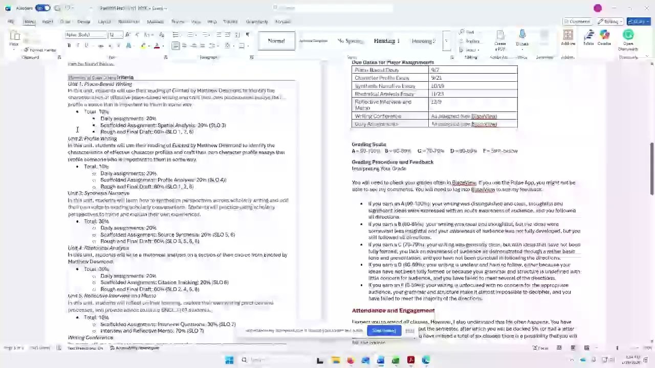 VSU ENGL 8800: Assignment Sequencing in ENGL 1101