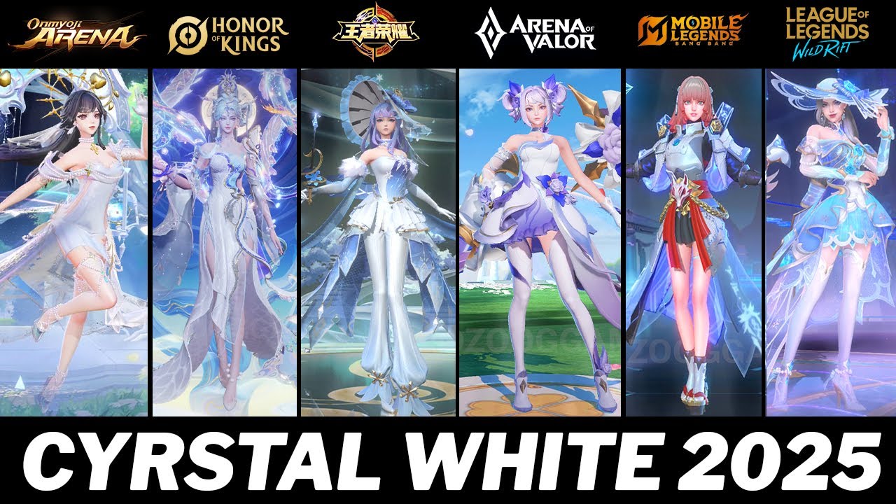 TOP CRYSTAL WHITE Skin 2025 : Entrance | HOK, Wildrift, MLBB, AOV, OA, LOG