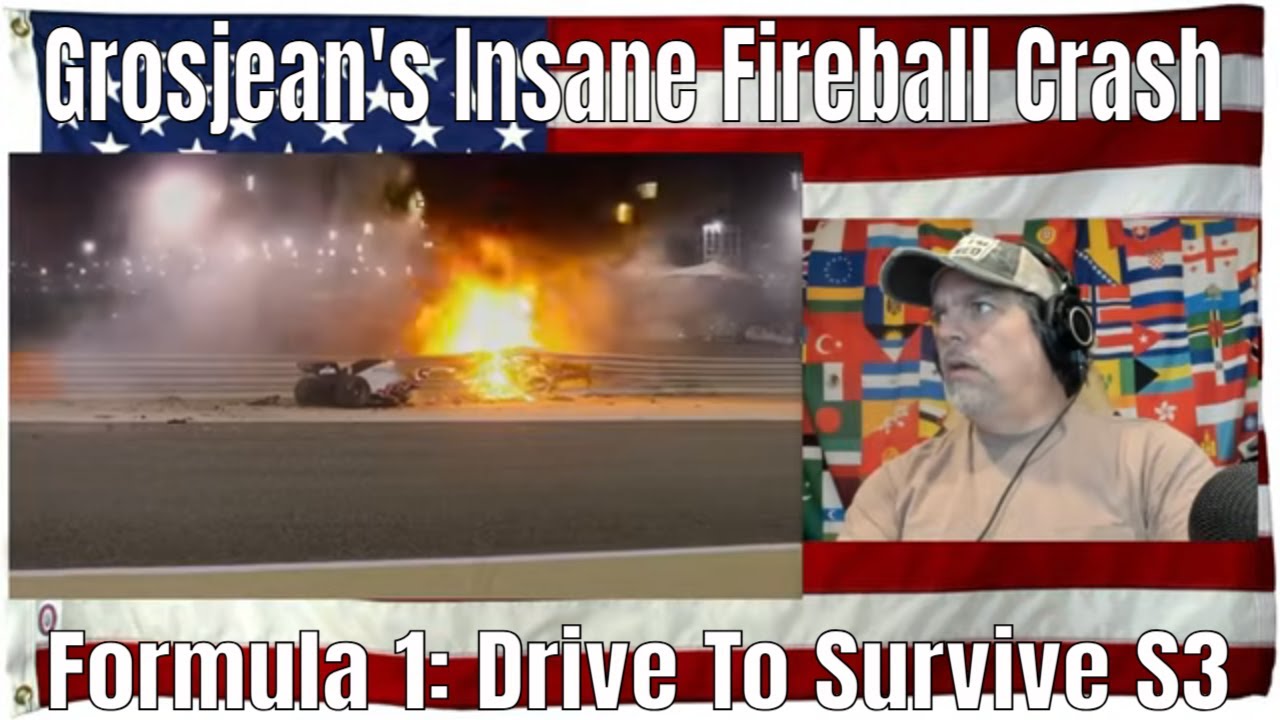 Grosjean's Insane Fireball Crash | Formula 1: Drive To Survive S3 | Netflix - REACTION