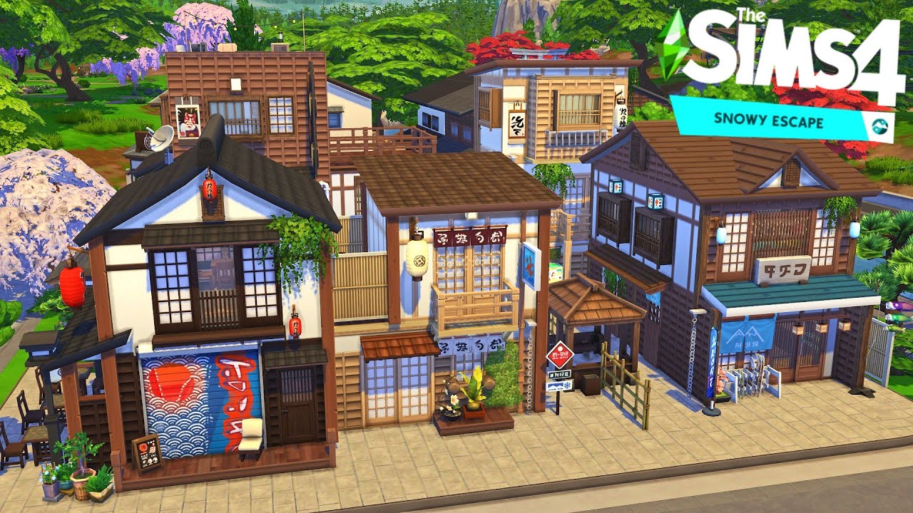 Mt. Komorebi Street | The Sims 4: Snowy Escape | Save File: Mt. Komorebi | Speed Build (No CC)
