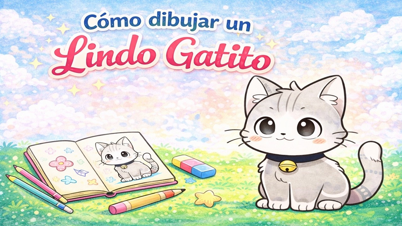 Cómo dibujar un lindo Gatito