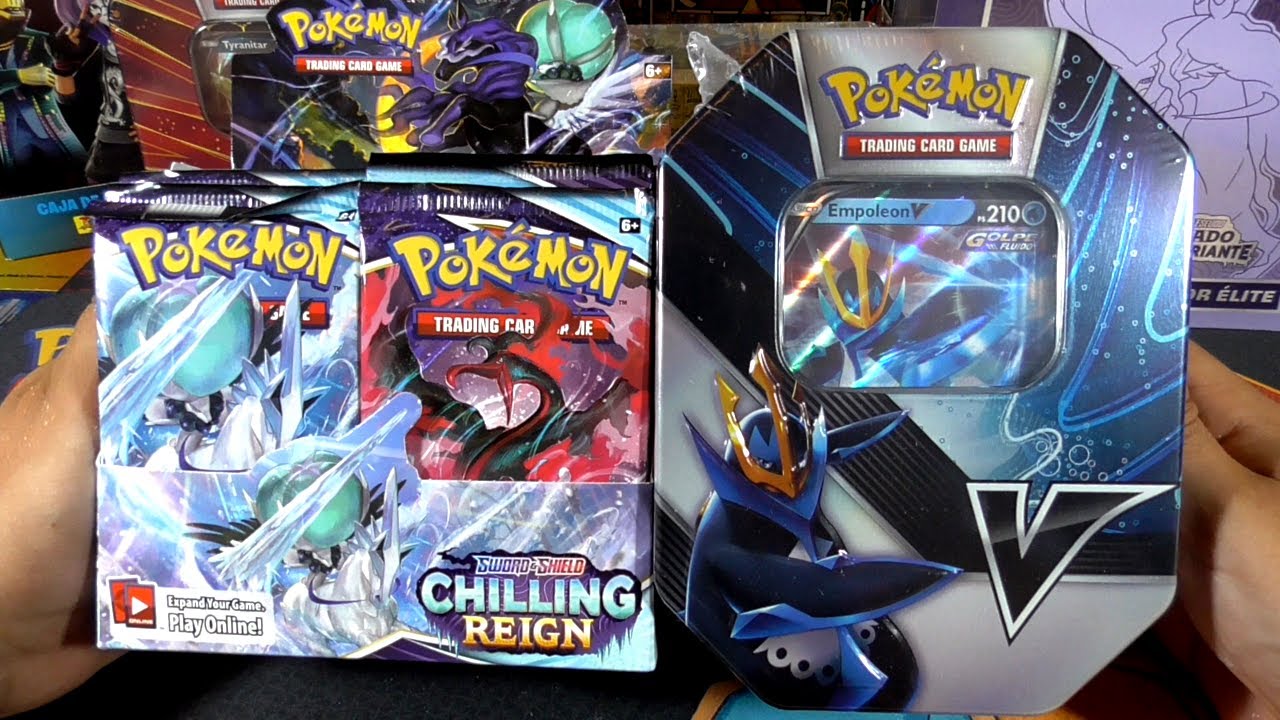 ABRIENDO UNA LATA EMPOLEON V + SOBRES CARTAS POKÉMON REINADO ESCALOFRIANTE