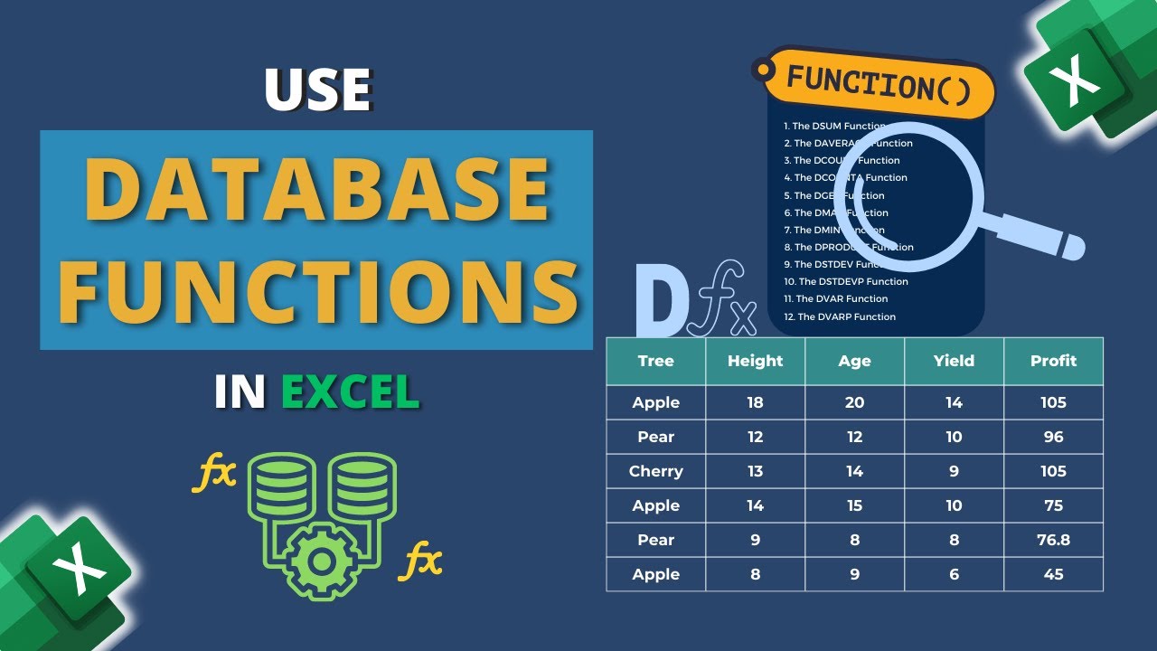 Как использовать функции базы данных в Excel