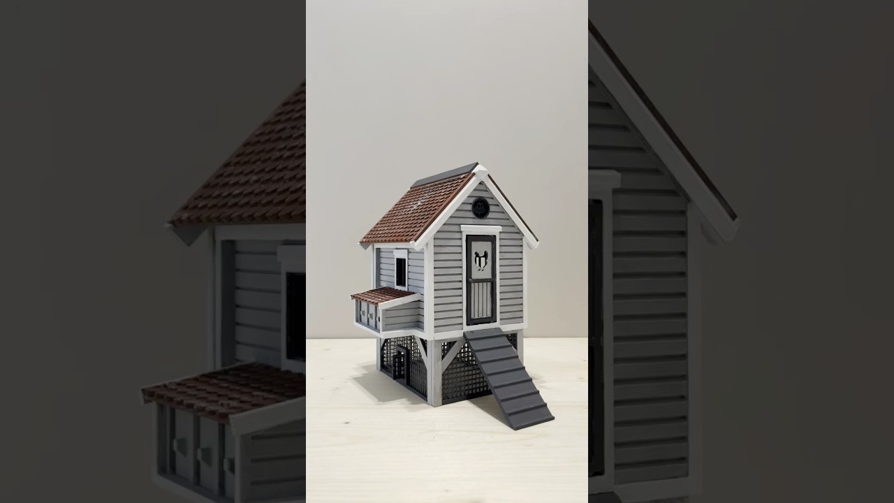 Chicken Coop STL 🐔 Dollhouse Miniature #dollhouse #diorama #miniature #3dprinting #diy