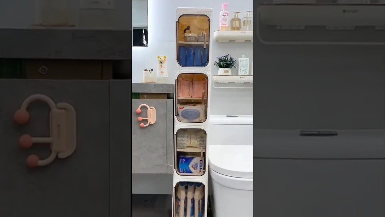 Space-Saving Bathroom Storage: Slim Rolling Cabinet for Tight Spaces 