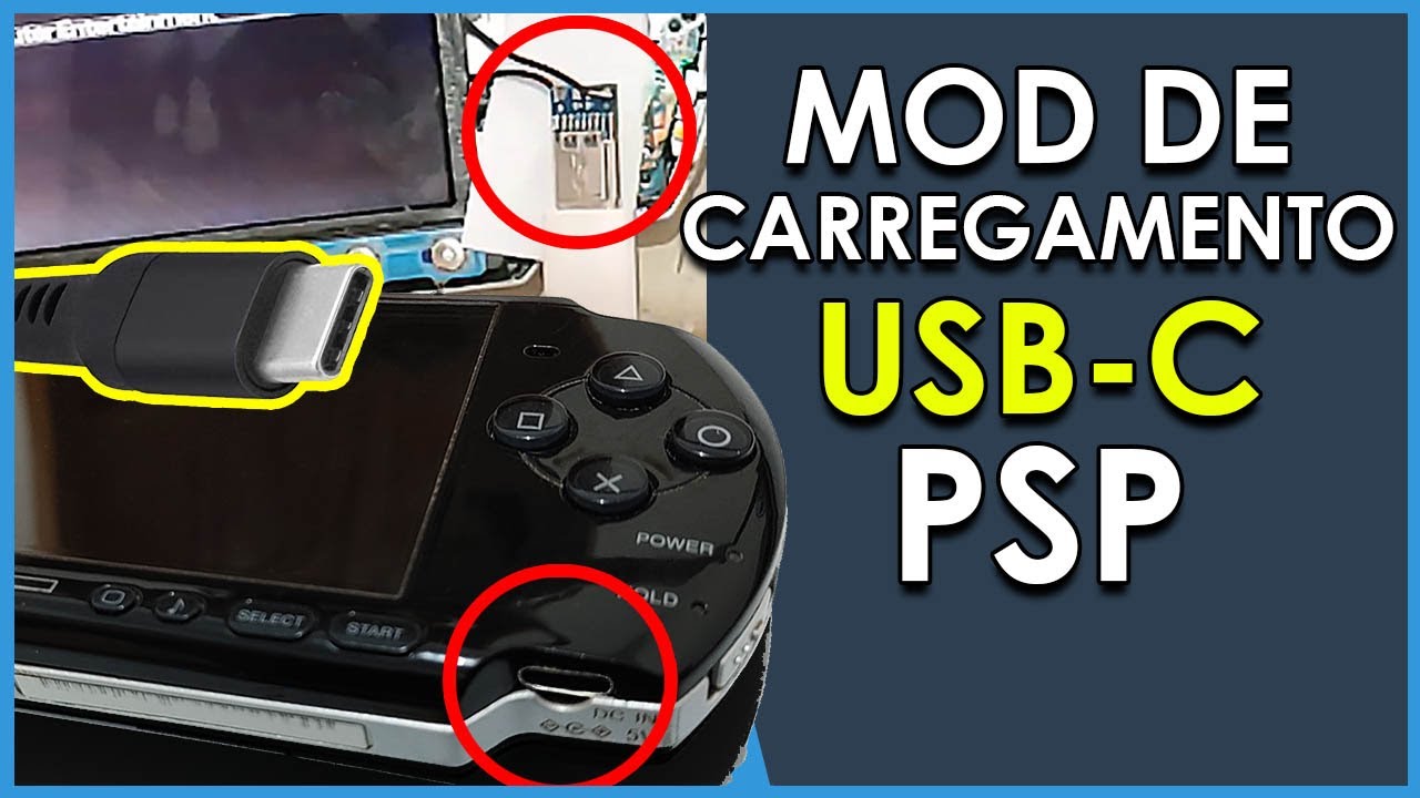 Tutorial Mod USB-C no PSP - Carregamento