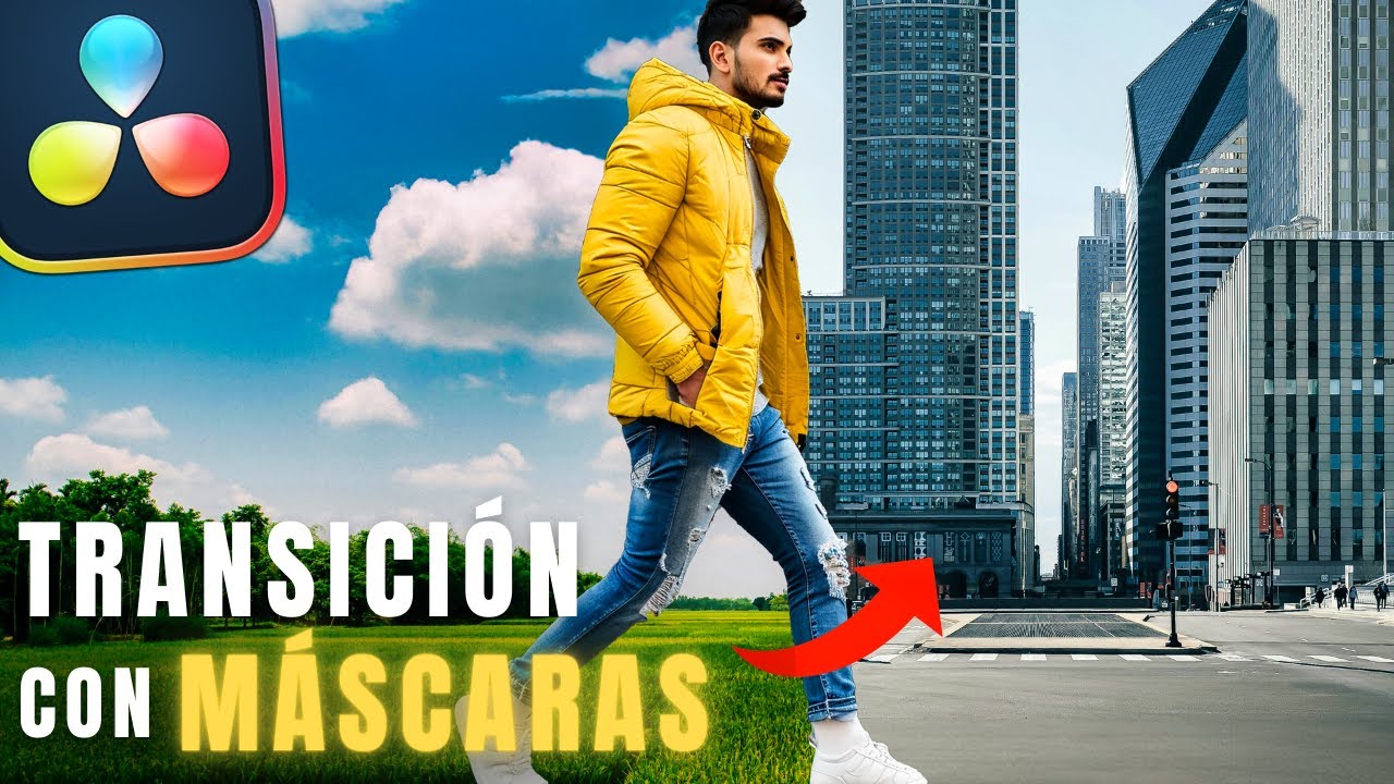 Transición con MÁSCARAS usando objetos | Davinci Resolve GRATIS Tutorial