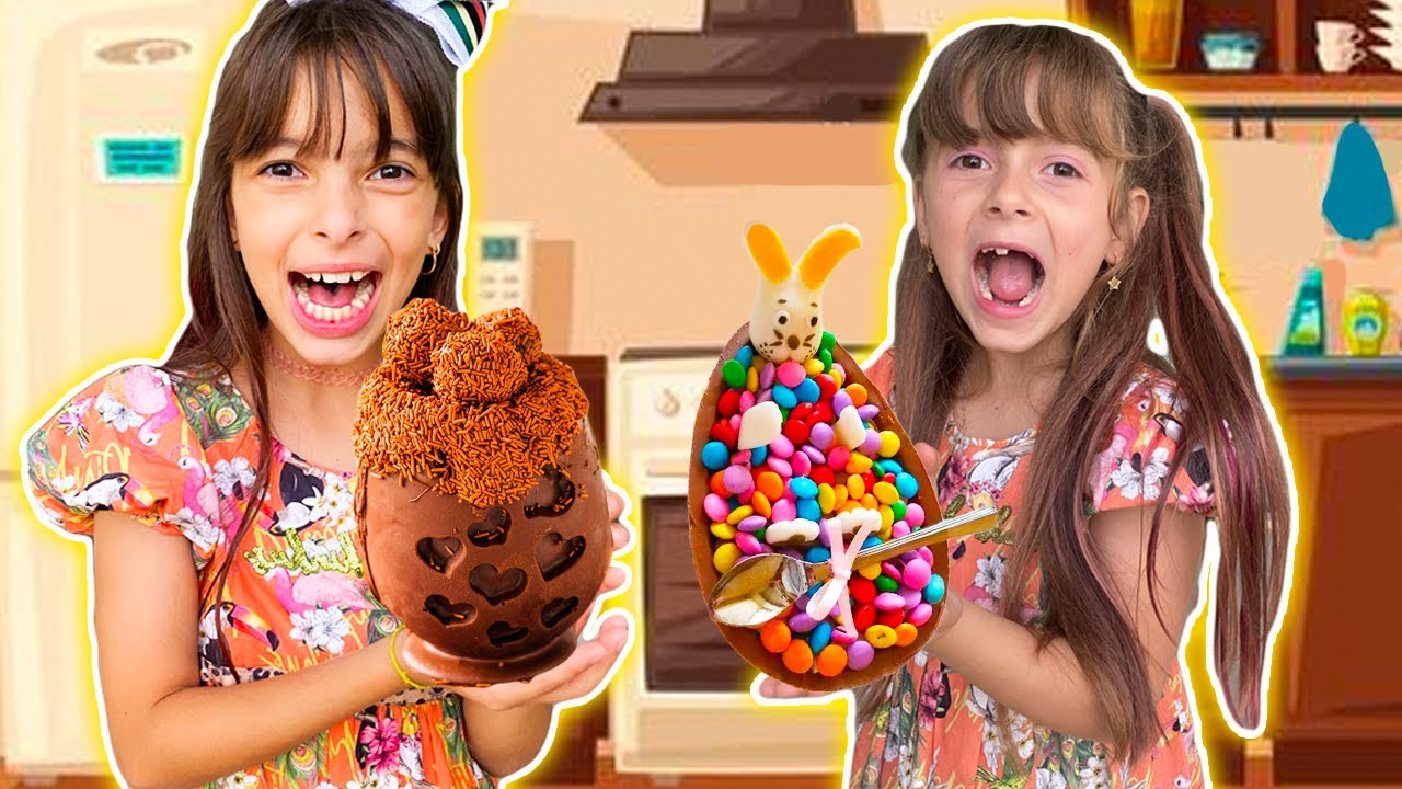 QUEM FAZ O MELHOR OVO DE PÁSCOA VENCE! Jéssica Godar e Laurinha e Helena e Gabriel