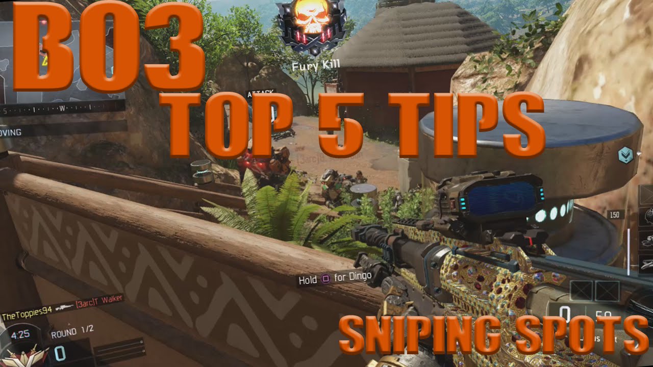 TOP 5 SNIPING SPOTS - BO3 TOP TIPS - TUTORIAL