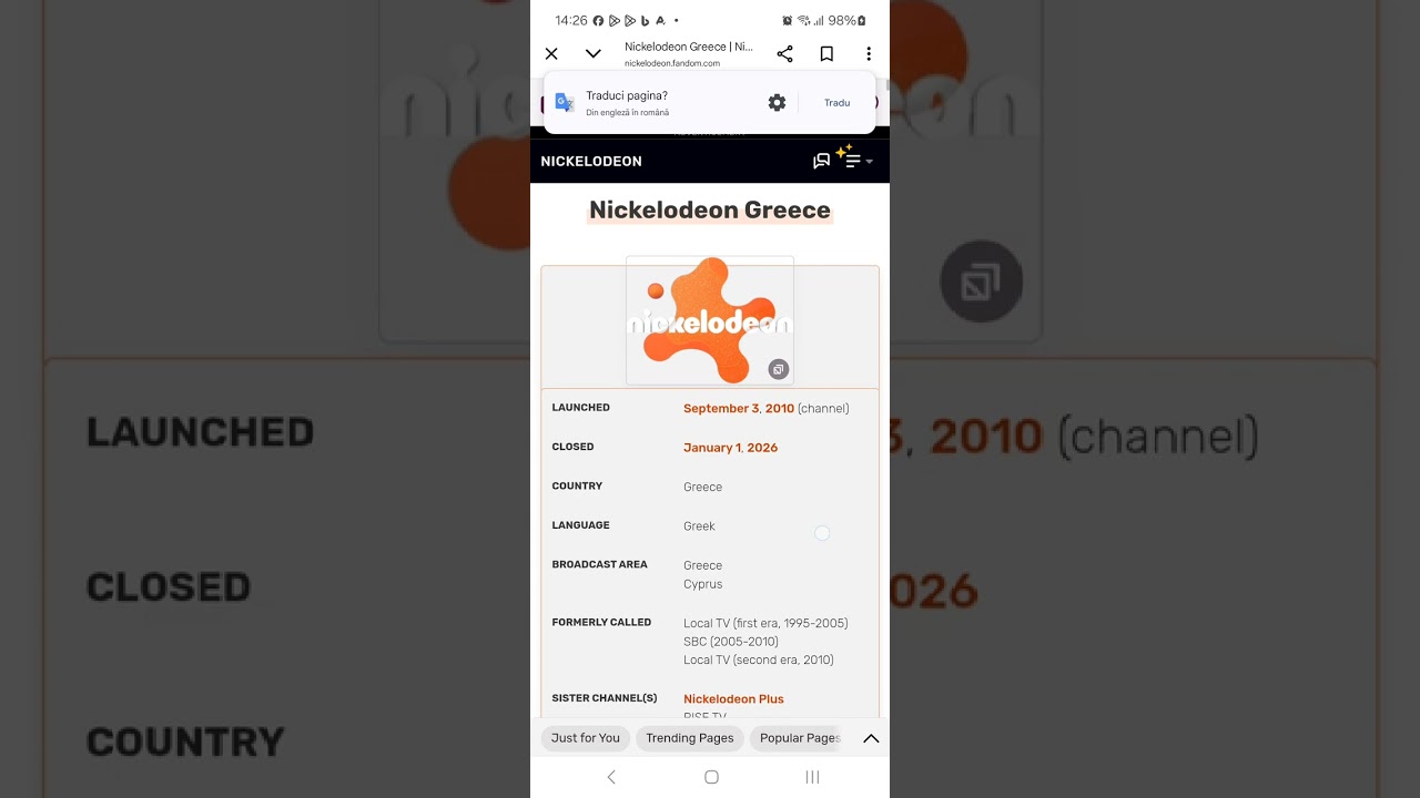 Nickelodeon Greece shutdown Jan 1 2026  wiki