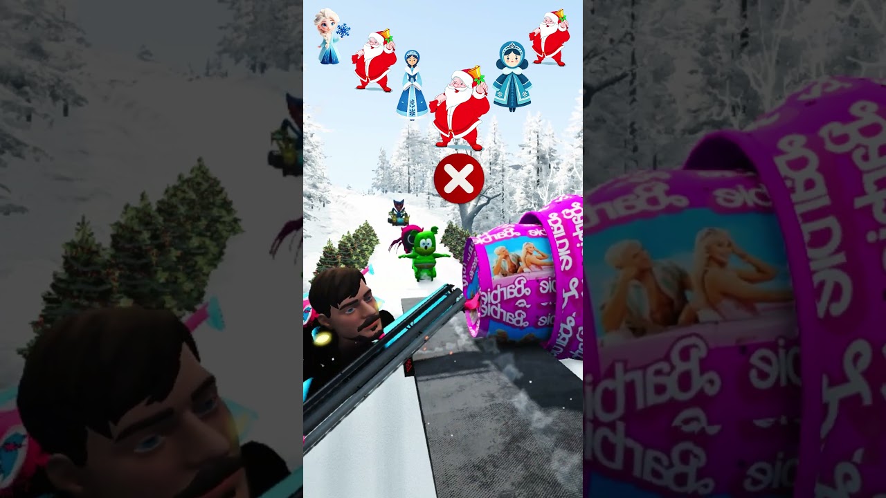 GummyBear va Spiderman vs Ironman vs barbie vs McQueen vs bollard qor 39 