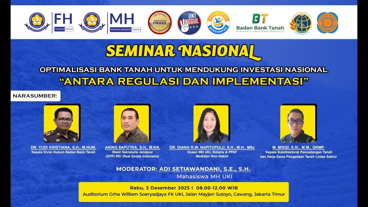 Optimalisasi BANK TANAH untuk Mendukung Investasi Nasional Antara Regulasi dan Implementasi