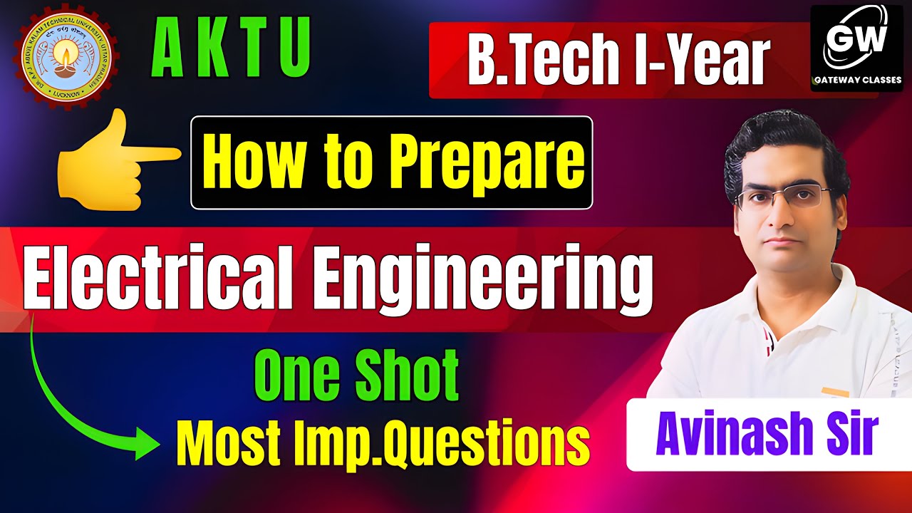 ELECTRICAL MOST IMP QUESTIONS I ELECTRICAL ONE SHOT I By Avinash  Sir I GATEWAY CLASSES I AKTU