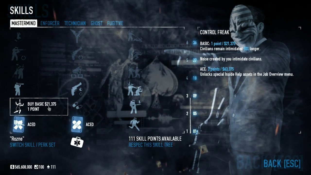 PayDay 2: Poradniki #1 - Mastermind - Jak należy rozumieć Skille / Umiejętności?
