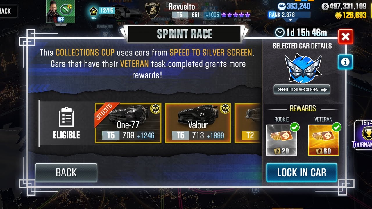 CSR2 | COLLECTIONS CUP | Sprint Race | Speed to Silver Screen | Entire Event Live |