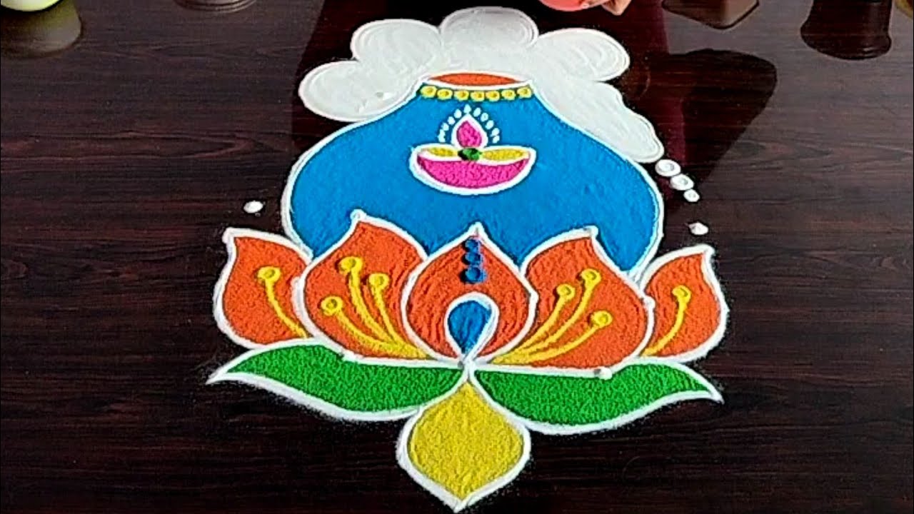 Bhogi Kundala Muggulu 🌹 Pongal Rangoli Designs 🌹 Pongal Kolam Rangoli 🌹 Sankranthi Pongal Rangoli De