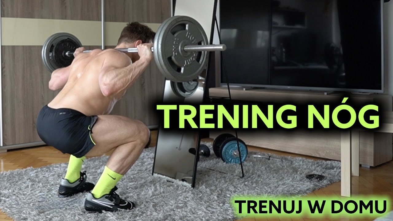 TRENING NÓG W DOMU *SZTANGA I HANTLE* 5 ćwiczeń