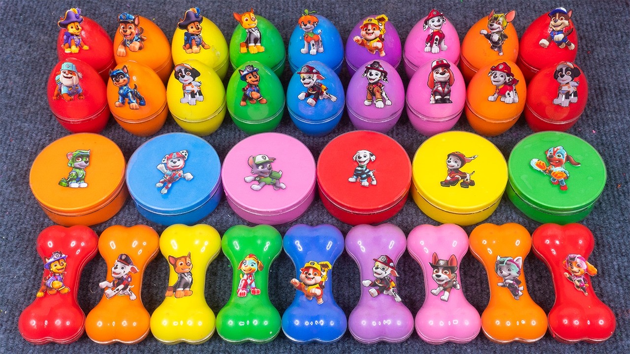 Paw Patrol Slime Rainbow! Skye, Chase & Marshall in Satisfying Clay World 🌈