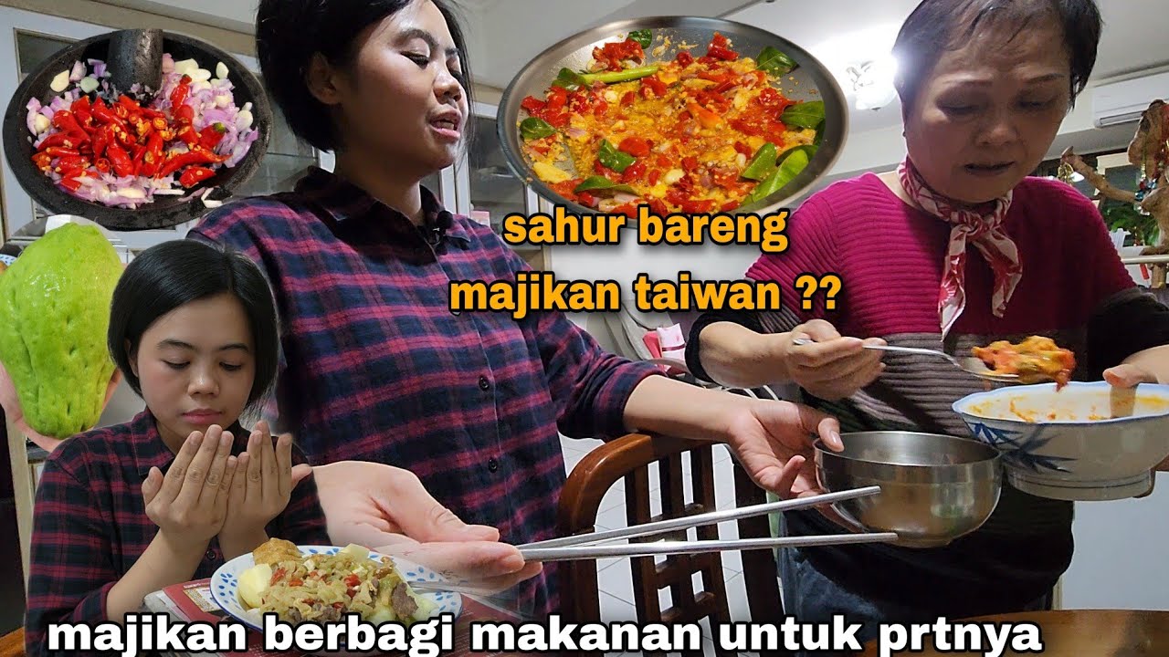 Majikan berbagi makanan sahur untuk prtnya makan  ? labu siam masak santan enak nya ugal-ugalan...