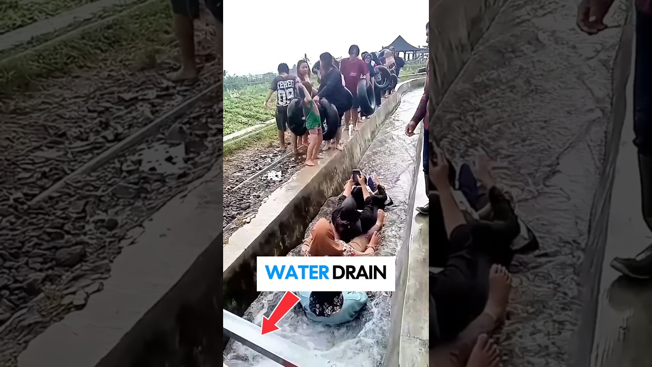 We Turned a Drain Into a Water Slide 