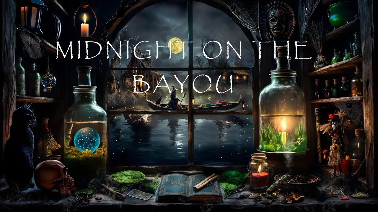 🌙 MIDNIGHT ON THE BAYOU-🔮 MAGIC SWAMP WITCH AMBIENCE-NATURE SOUNDS-POTIONS BUBBLING🫧-🕯️VOODOO SHACK