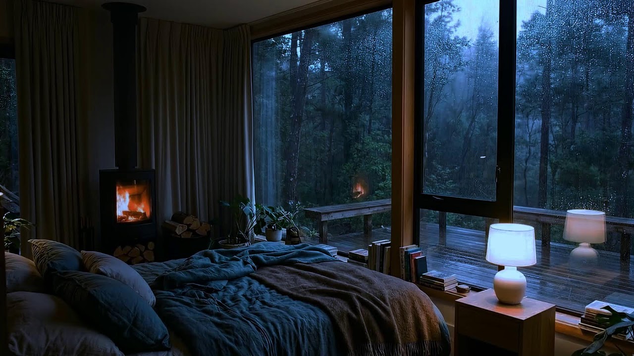 Rain Sound For Sleeeping - Rain Forest at Night | 4K ASMR Sleep Ambience (No Music)