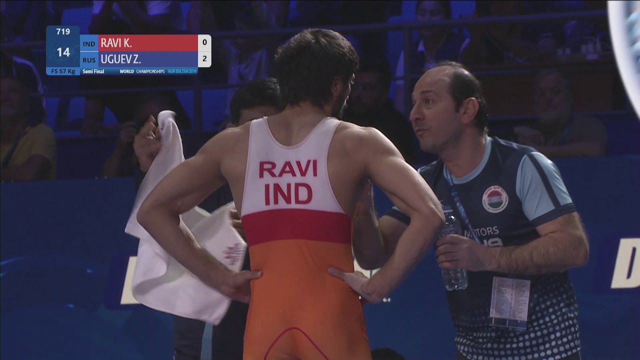 1/2 FS - 57 kg: K. RAVI (IND) v. Z. UGUEV (RUS)