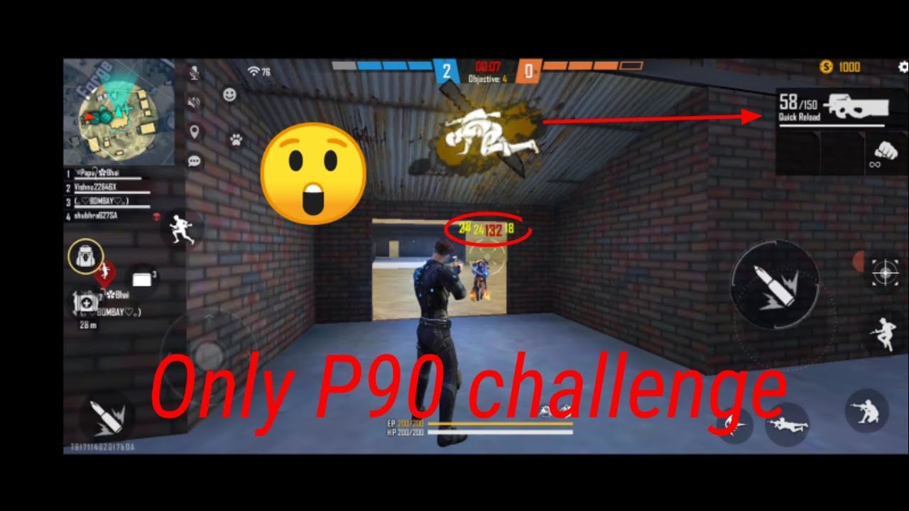 Only P90 challenge/ Garena free fire gameplay