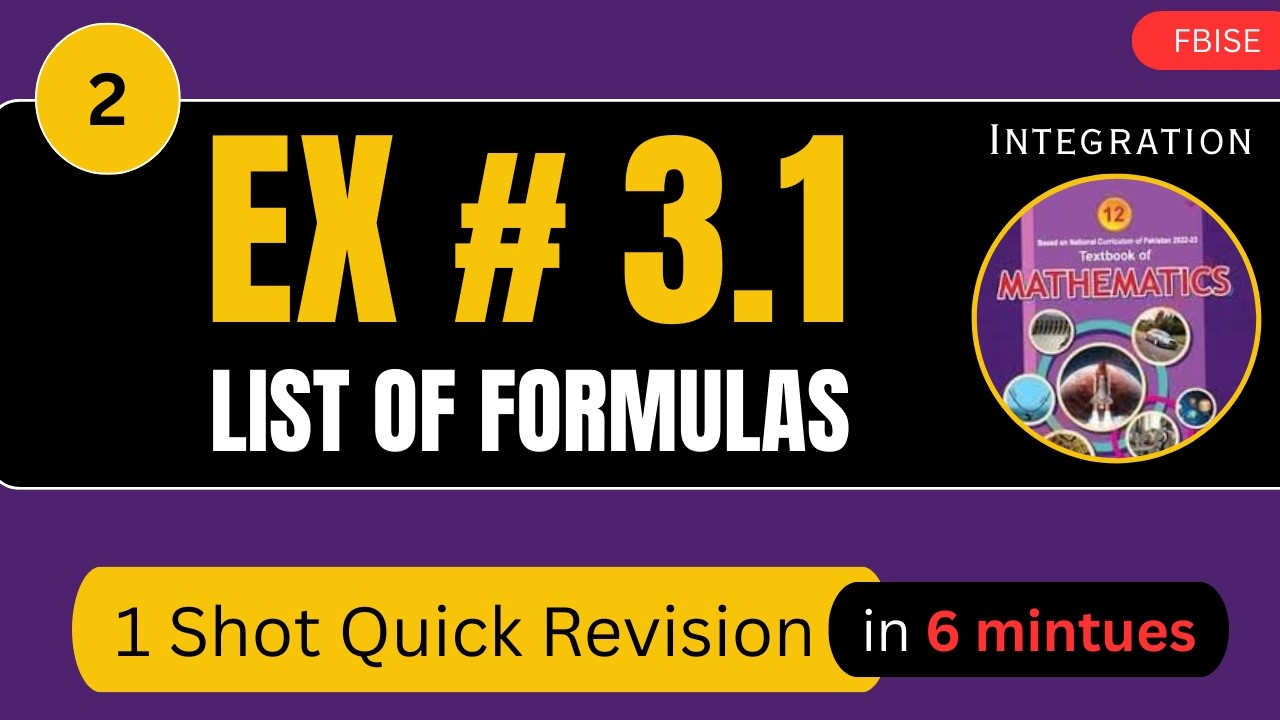 Formulas Quick Revision to Remember for Ex#3.1 | Maths-11 NBF FBISE