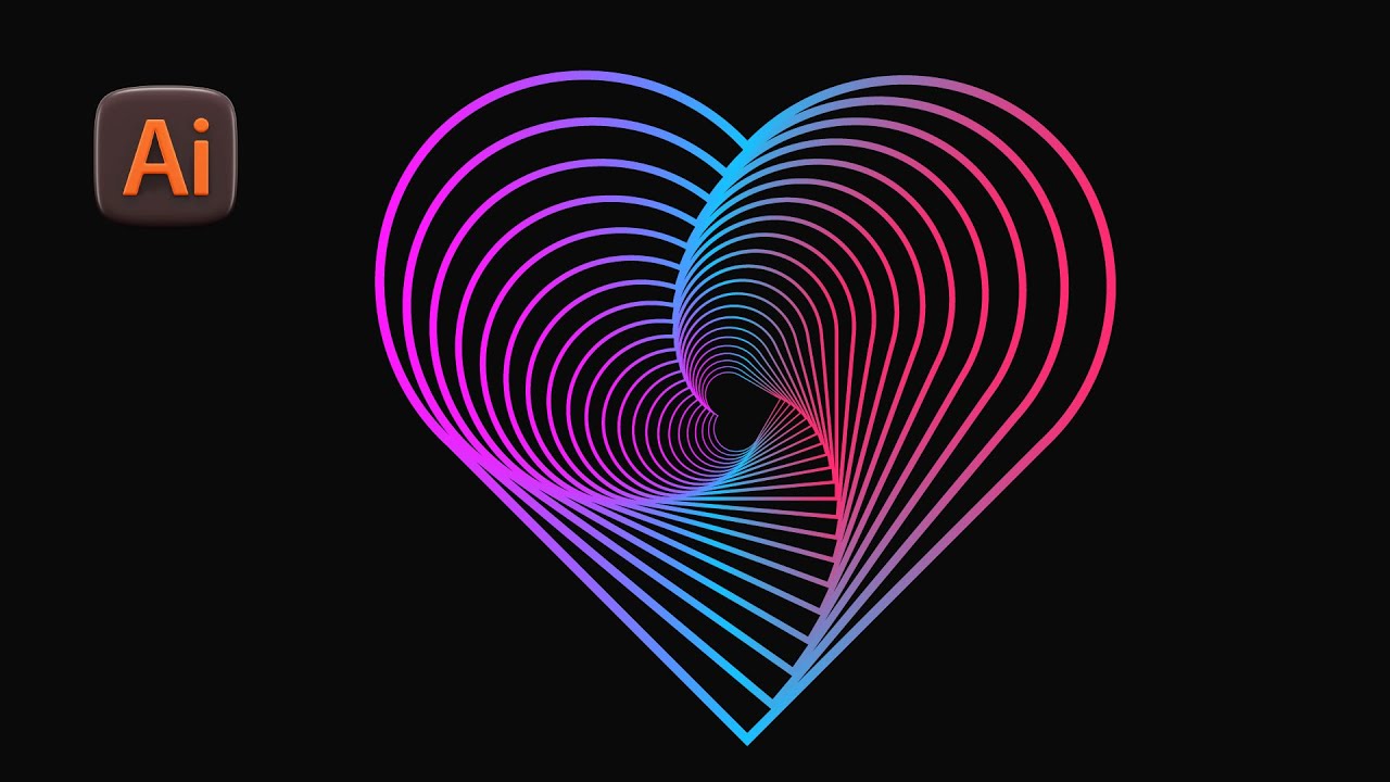 Adobe illustrator Tutorial | Gradient geometric line art | illustrator effects.