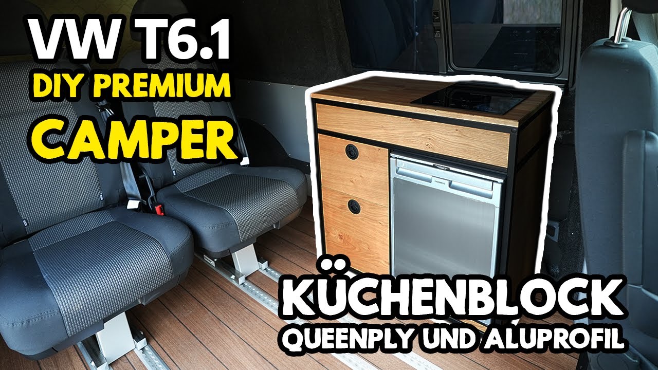 Küchenschrank aus QUEENPLY und ALUPROFILEN mit EUROBOX-Auszug | Campingumbau meines VW T6.1