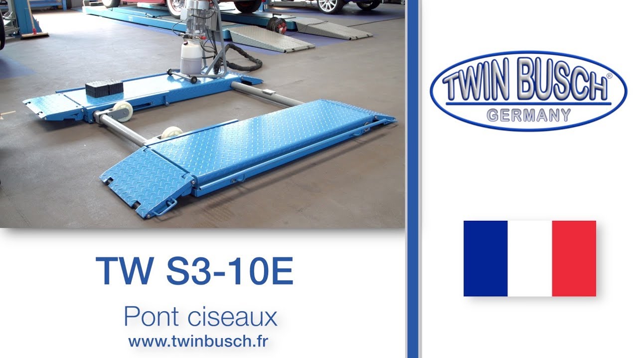 TW S3-10 E : Pont ciseaux hauteur de levage 1m de TWIN BUSCH®